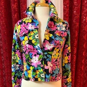 Fiorlini International Floral Women's Jacket with Sequins Details